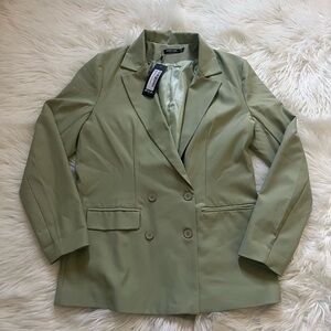 Nasty Gal‎ Sage Green Double-Breasted Blazer
